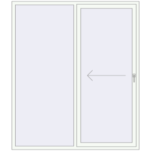 Buy Sliding patio doors 1830x2130 mm PATIO DOOR REHAU BRILLANT DESIGN RAL 9016 Traffic white two-sided