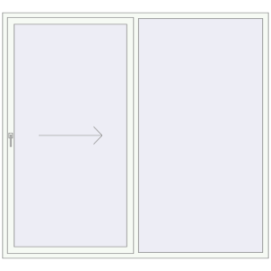 Buy Sliding patio doors 2300x2100 mm PATIO DOOR REHAU SYNEGO RAL 9016 Traffic white two-sided