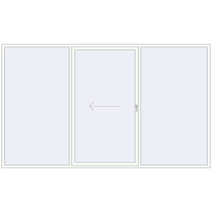 Buy Sliding patio doors 3700x2200 mm PATIO DOOR REHAU BRILLANT DESIGN RAL 9016 Traffic white two-sided