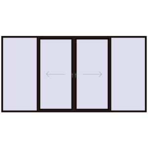 Buy Sliding patio doors 4230x2200 mm PATIO DOOR REHAU SYNEGO BLACK_BROWN two-sided