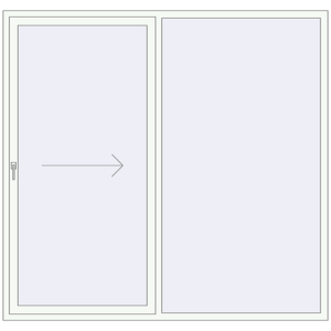 Buy Sliding patio doors 2200x2100 mm PATIO DOOR REHAU BRILLANT DESIGN RAL 9016 Traffic white two-sided
