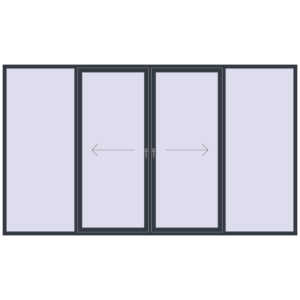 Buy Sliding patio doors 3800x2200 mm PATIO DOOR REHAU BRILLANT DESIGN ANTHRACITE_GREY_STRUKTURAL two-sided