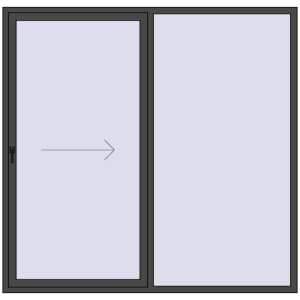 Buy Sliding patio doors 2220x2150 mm PATIO DOOR REHAU SYNEGO BASALT_GREY two-sided