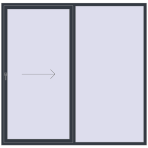 Buy Sliding patio doors 2400x2350 mm PATIO DOOR REHAU SYNEGO ANTHRACITE_GREY_STRUKTURAL two-sided