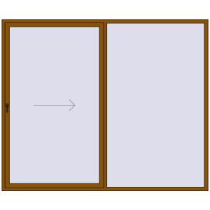 Buy Sliding patio doors 2770x2300 mm PATIO DOOR REHAU SYNEGO GOLDEN OAK two-sided