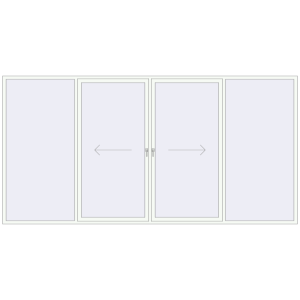 Buy Sliding patio doors 4370x2200 mm PATIO DOOR REHAU SYNEGO RAL 9016 Traffic white two-sided