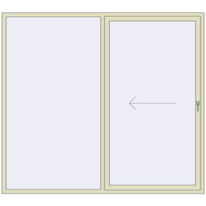 Buy Sliding patio doors 2400x2150 mm PATIO DOOR REHAU SYNEGO PEARL_WHITE_BEIGE_52L-2 two-sided