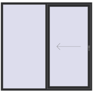 Buy Sliding patio doors 2100x2030 mm REHAU SYNEGO SLIDE ANTHRACITE_GREY_GLATT two-sided