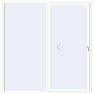 Buy Sliding patio doors 2100x2200 mm PATIO DOOR REHAU BRILLANT DESIGN RAL 9016 Traffic white two-sided