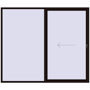 Buy Sliding patio doors 2700x2300 mm PATIO DOOR REHAU BRILLANT DESIGN BLACK_BROWN two-sided