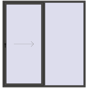 Buy Sliding patio doors 2300x2400 mm REHAU SYNEGO SLIDE BASALT_GREY two-sided