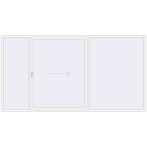 Buy Sliding patio doors 3800x2000 mm PATIO DOOR REHAU SYNEGO RAL 9016 Traffic white two-sided