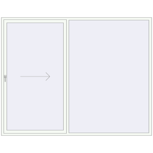 Buy Sliding patio doors 2800x2200 mm PATIO DOOR REHAU SYNEGO RAL 9016 Traffic white two-sided