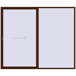 Buy Sliding patio doors 3000x2500 mm REHAU GENEO HST MAHAGON_SAPELI two-sided