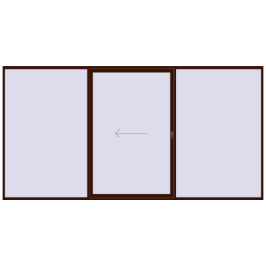 Buy Sliding patio doors 4500x2300 mm PATIO DOOR REHAU SYNEGO BLACK_CHERRY two-sided