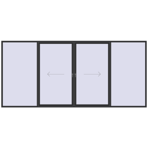 Buy Sliding patio doors 4800x2200 mm PATIO DOOR REHAU SYNEGO ANTHRACITE_GREY_GLATT two-sided