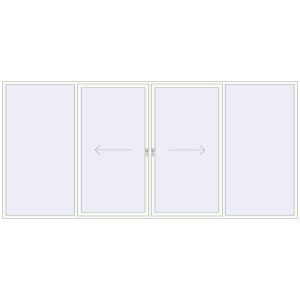 Buy Sliding patio doors 4500x2100 mm PATIO DOOR REHAU BRILLANT DESIGN RAL 9016 Traffic white two-sided