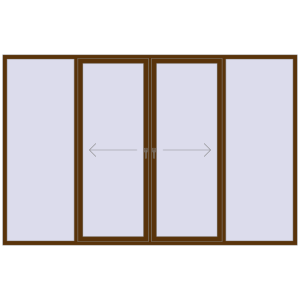 Buy Sliding patio doors 3400x2200 mm PATIO DOOR REHAU SYNEGO WALNUT two-sided