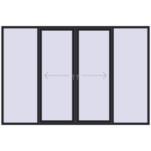 Buy Sliding patio doors 3300x2200 mm PATIO DOOR REHAU SYNEGO BLACK_ULTI-MATT two-sided