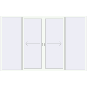 Buy Sliding patio doors 3300x2125 mm PATIO DOOR REHAU SYNEGO RAL 9016 Traffic white two-sided