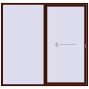 Buy Sliding patio doors 2300x2200 mm PATIO DOOR REHAU BRILLANT DESIGN BLACK_CHERRY two-sided