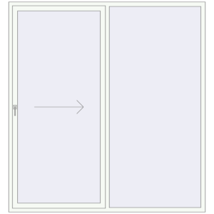 Buy Sliding patio doors 2200x2350 mm REHAU SYNEGO SLIDE RAL 9016 Traffic white two-sided