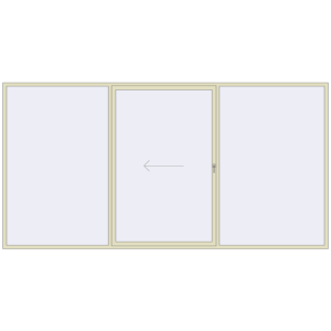 Buy Sliding patio doors 4500x2300 mm PATIO DOOR REHAU SYNEGO PEARL_WHITE_BEIGE_52L-2 two-sided