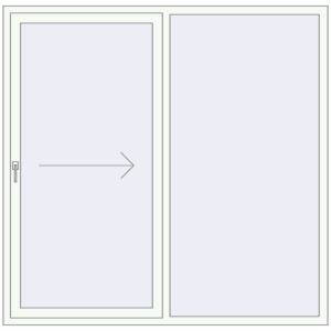 Buy Sliding patio doors 1880x1850 mm PATIO DOOR REHAU BRILLANT DESIGN RAL 9016 Traffic white two-sided