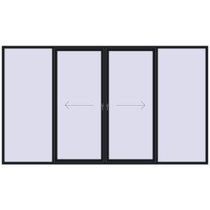 Zamów teraz Przesuwane drzwi tarasowe 4000x2300 mm PATIO DOOR REHAU SYNEGO BLACK_COOL_110L-2 dwustronny