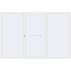 Buy Sliding patio doors 3300x2200 mm PATIO DOOR REHAU SYNEGO RAL 9016 Traffic white two-sided