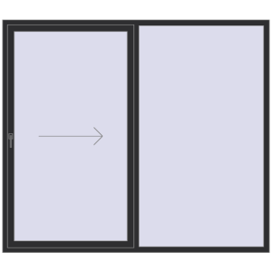 Buy Sliding patio doors 2300x2005 mm REHAU SYNEGO SLIDE ANTHRACITE_GREY_GLATT two-sided
