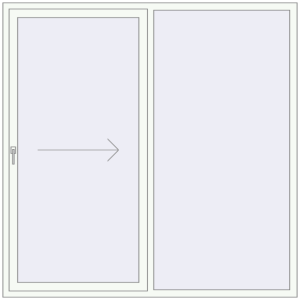 Buy Sliding patio doors 2000x2000 mm PATIO DOOR REHAU SYNEGO RAL 9016 Traffic white two-sided