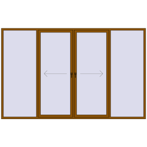 Buy Sliding patio doors 3500x2200 mm PATIO DOOR REHAU SYNEGO GOLDEN OAK two-sided