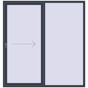 Buy Sliding patio doors 2000x2100 mm REHAU SYNEGO SLIDE ANTHRACITE_GREY_STRUKTURAL two-sided