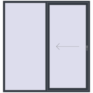Buy Sliding patio doors 2100x2200 mm REHAU SYNEGO SLIDE ANTHRACITE_GREY_STRUKTURAL two-sided