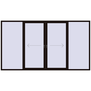 Buy Sliding patio doors 3600x2000 mm PATIO DOOR REHAU BRILLANT DESIGN BLACK_BROWN two-sided