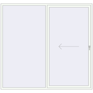 Buy Sliding patio doors 2500x2350 mm REHAU SYNEGO SLIDE RAL 9016 Traffic white two-sided