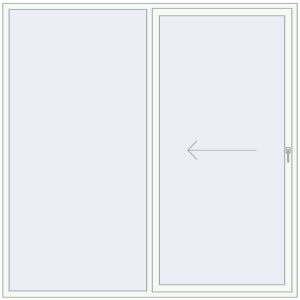 Buy Sliding patio doors 2360x2355 mm REHAU SYNEGO SLIDE RAL 9016 Traffic white two-sided