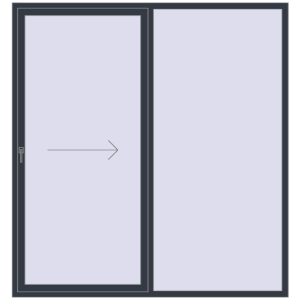 Buy Sliding patio doors 2160x2300 mm PATIO DOOR REHAU BRILLANT DESIGN ANTHRACITE_GREY_STRUKTURAL two-sided