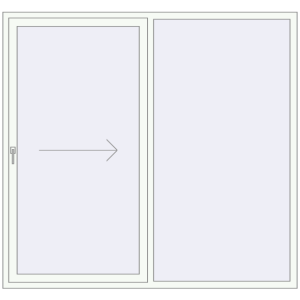 Buy Sliding patio doors 2070x1940 mm PATIO DOOR REHAU BRILLANT DESIGN RAL 9016 Traffic white two-sided