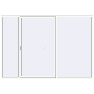 Buy Sliding patio doors 3200x2200 mm PATIO DOOR REHAU SYNEGO RAL 9016 Traffic white two-sided