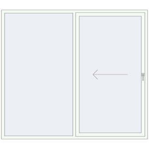 Buy Sliding patio doors 2250x2070 mm REHAU SYNEGO SLIDE RAL 9016 Traffic white two-sided