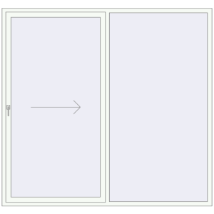 Buy Sliding patio doors 2335x2200 mm PATIO DOOR REHAU SYNEGO RAL 9016 Traffic white two-sided