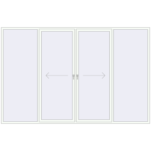 Buy Sliding patio doors 3700x2400 mm PATIO DOOR REHAU SYNEGO RAL 9016 Traffic white two-sided