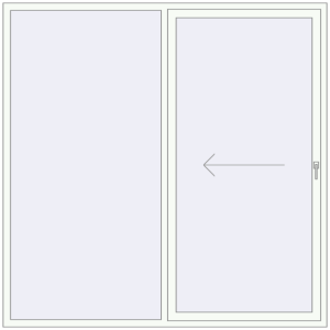 Buy Sliding patio doors 2200x2200 mm REHAU GENEO HST RAL 9016 Traffic white two-sided