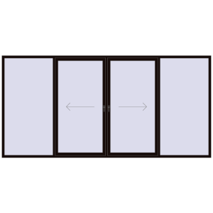 Buy Sliding patio doors 4100x2000 mm PATIO DOOR REHAU BRILLANT DESIGN BLACK_BROWN two-sided