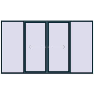 Buy Sliding patio doors 4020x2300 mm PATIO DOOR REHAU SYNEGO STEEL_BLUE two-sided