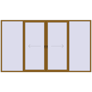 Zamów teraz Przesuwane drzwi tarasowe 4000x2300 mm PATIO DOOR REHAU SYNEGO LIGHT_OAK dwustronny