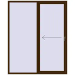Buy Sliding patio doors 1700x2100 mm REHAU SYNEGO SLIDE DARK_OAK two-sided