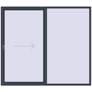 Zamów teraz Przesuwane drzwi tarasowe 2400x2100 mm REHAU GENEO HST ANTHRACITE_GREY_STRUKTURAL dwustronny